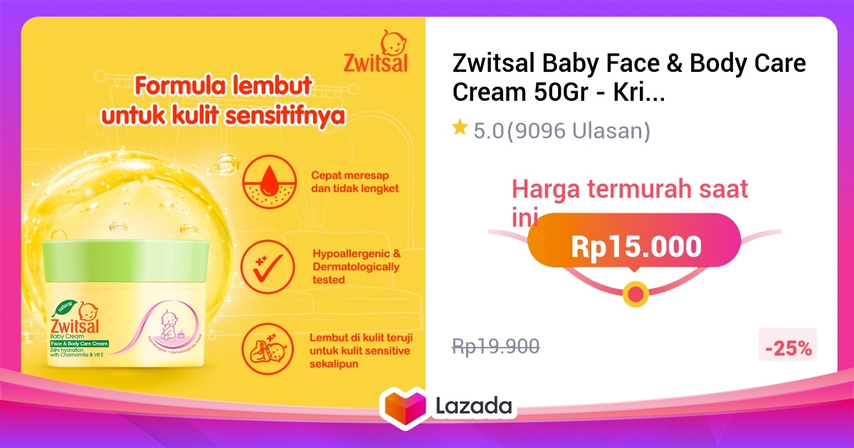 Zwitsal Baby Face Body Care Cream Gr Krim Bayi