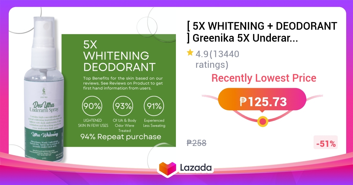[ 5X WHITENING + DEODORANT ] Greenika 5X Underarm Whitening Spray