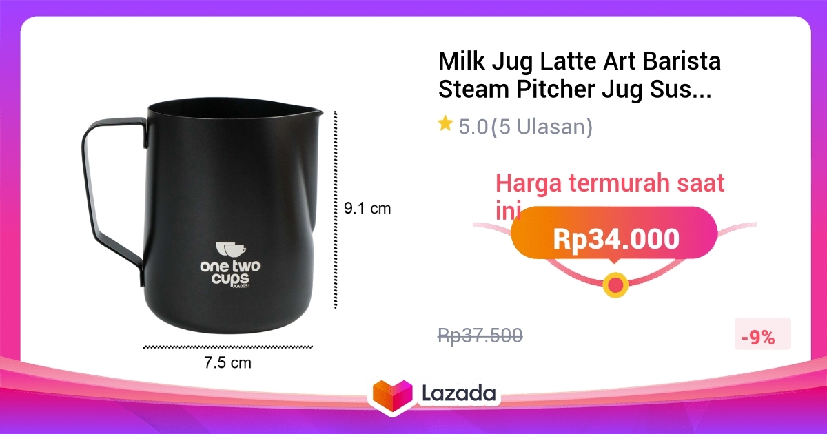 Milk Jug Latte Art Barista Steam Pitcher Jug Susu Gelas Pitcher