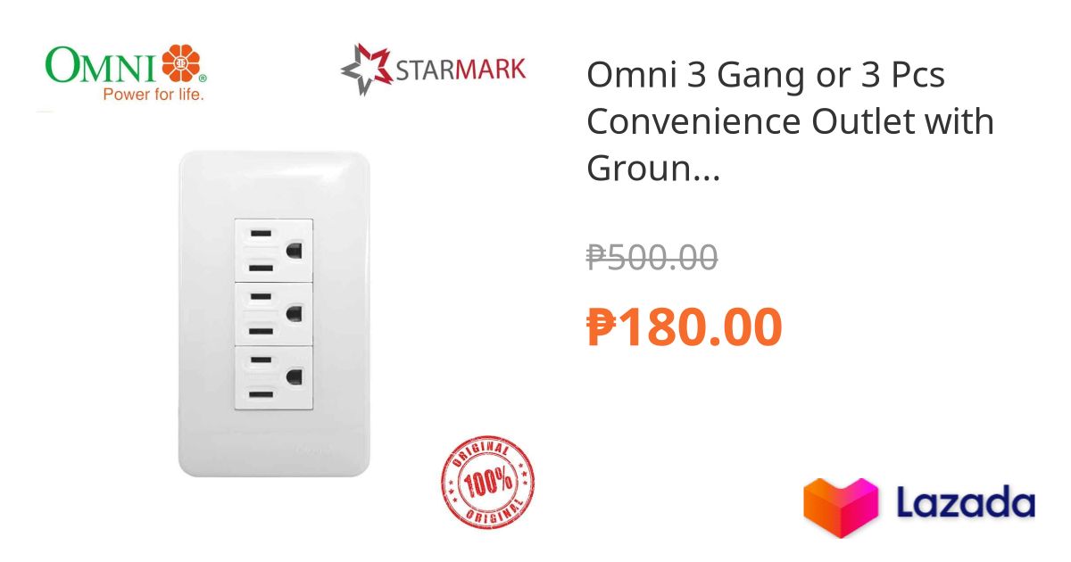 Omni 3 Gang or 3 Pcs Convenience Outlet with Ground Plate Outlets P3