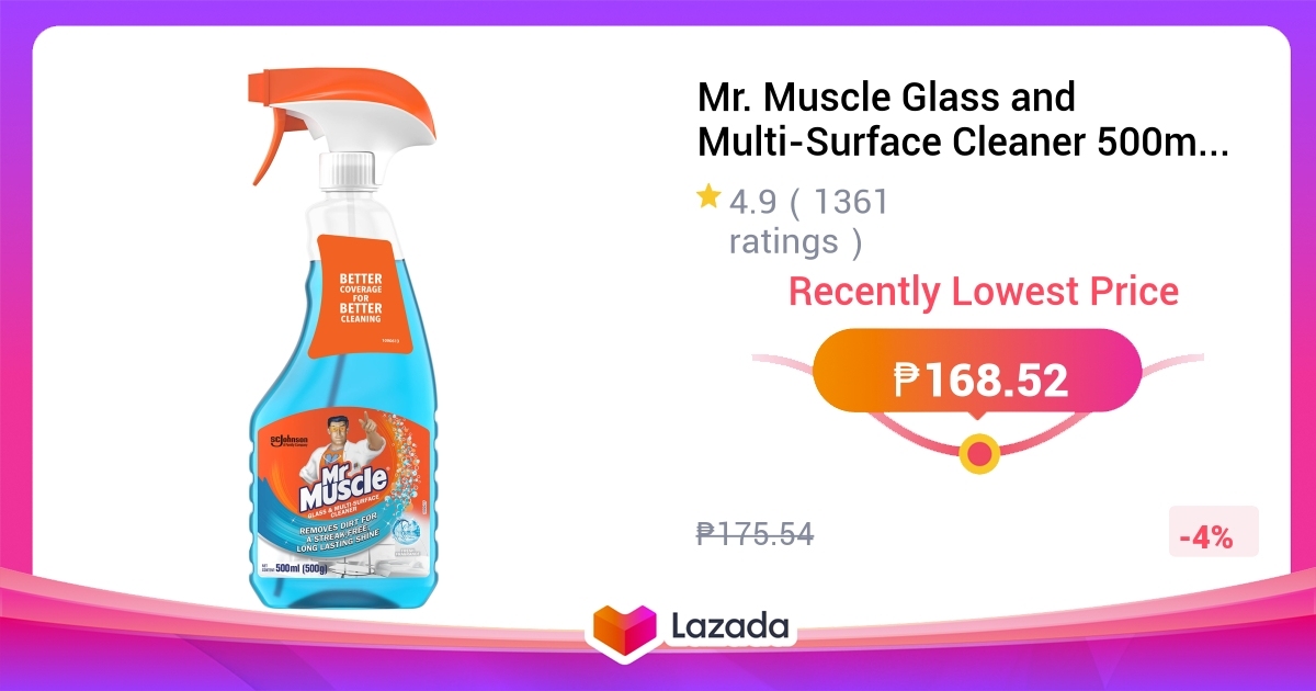Mr. Muscle Glass and Multi-Surface Cleaner 500ml - Fresh Fragrance