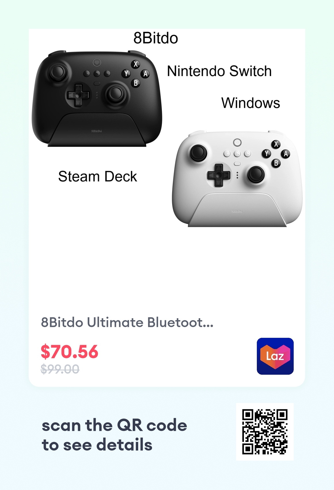 8Bitdo Ultimate Bluetooth Controller with Charging Dock (Nintendo ...