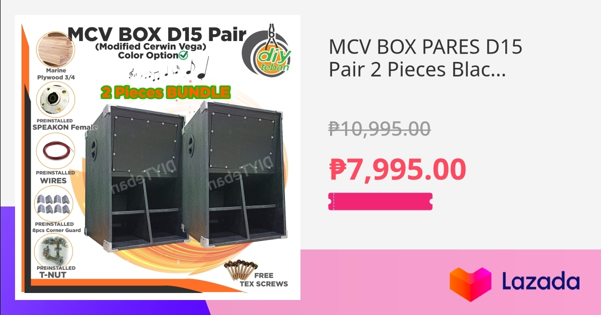 MCV BOX PARES D15 Pair 2 Pieces Black Textured (Modified Cerwin Vega