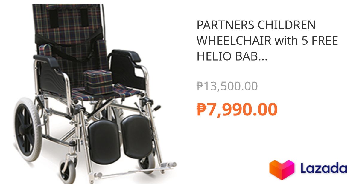 PARTNERS CHILDREN WHEELCHAIR with 5 FREE HELIO BABY PRODUCTS