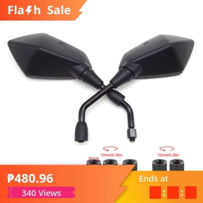 Universal 10mm Motorcycle Rearview Mirrors Black Scooter Moto Side ...