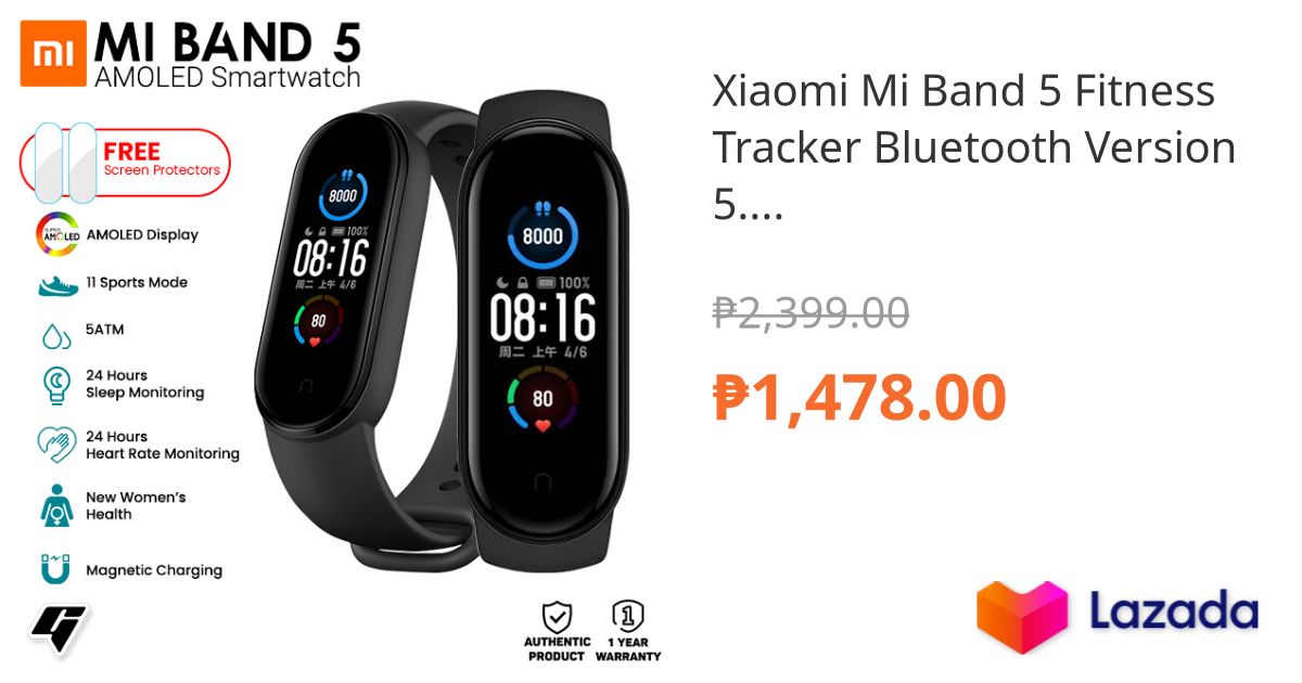 Xiaomi Mi Band 5 Fitness Tracker Bluetooth Version 5.0 with 11 Sports