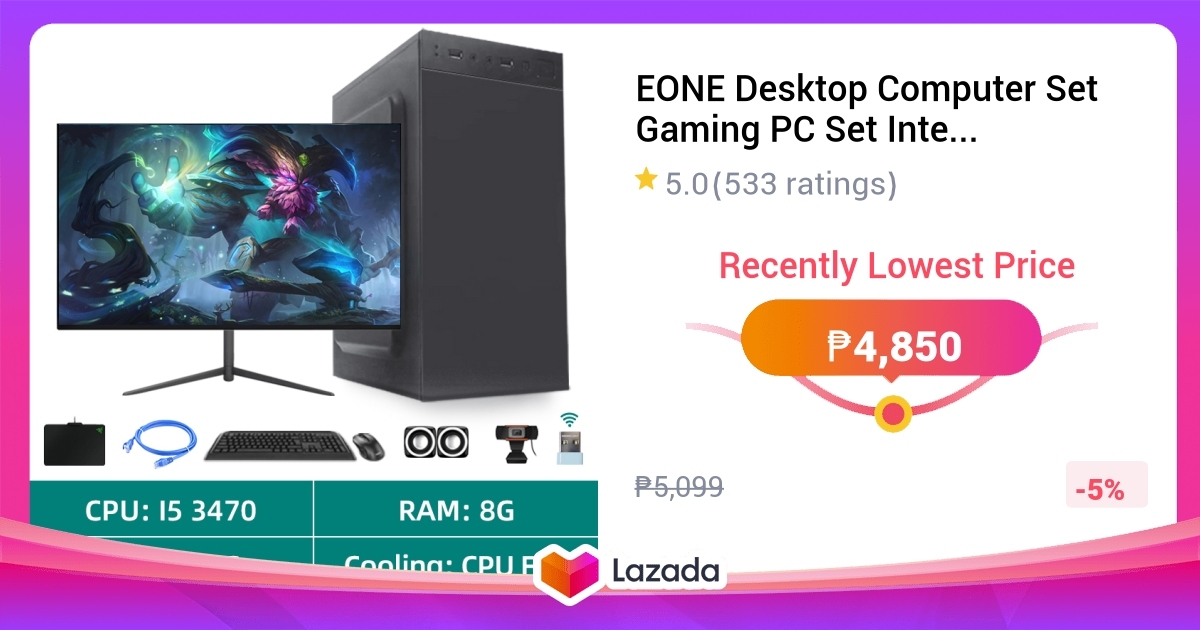 EONE Desktop Computer Set Gaming PC Set Intel Core i7 16G 512G SSD Mini ...