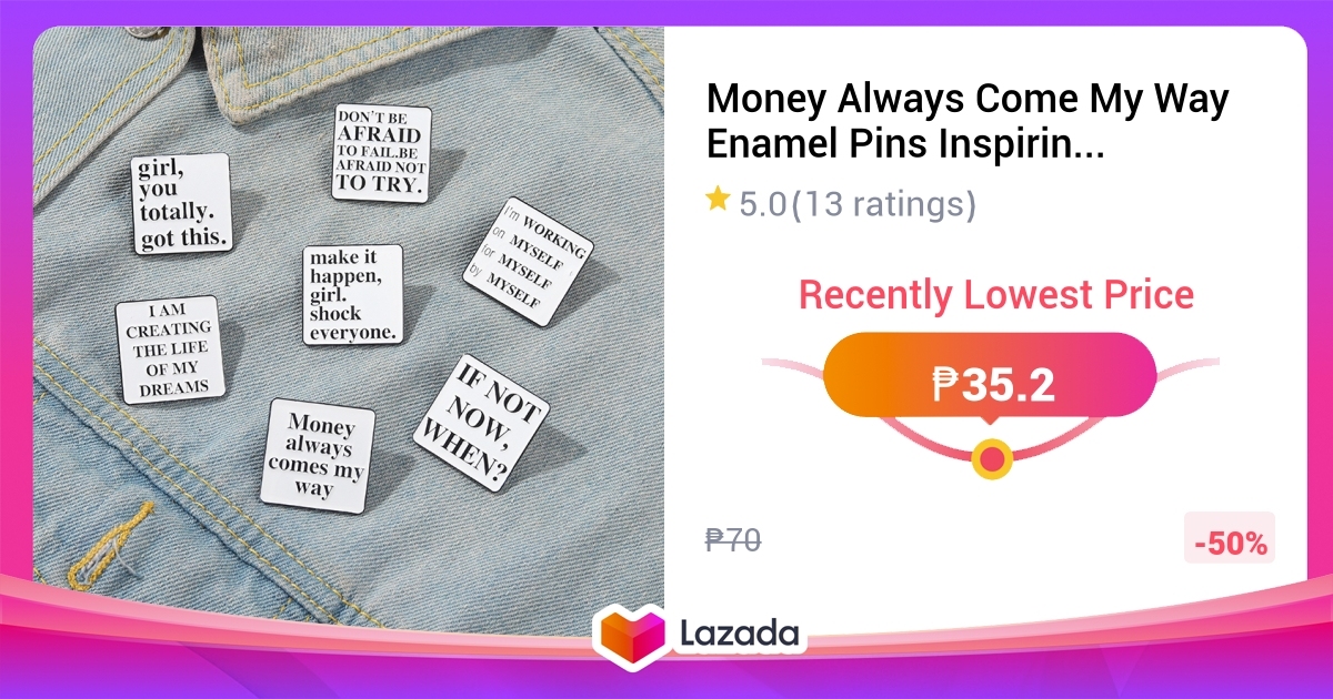 Money Always Come My Way Enamel Pins Inspiring Motivating Words Quote ...