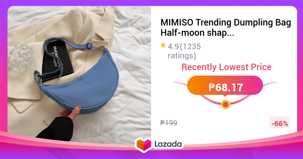 Mimiso trending dumpling bag half moon shape sling bag for women