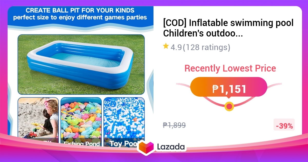 [COD] Inflatable swimming pool Children's outdoor thickened family ...