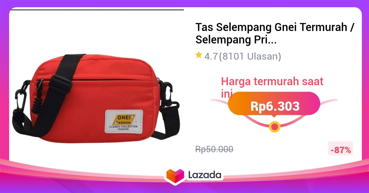 Tas Selempang Gnei Termurah / Selempang Pria Wanita Fashion Korea Termurah