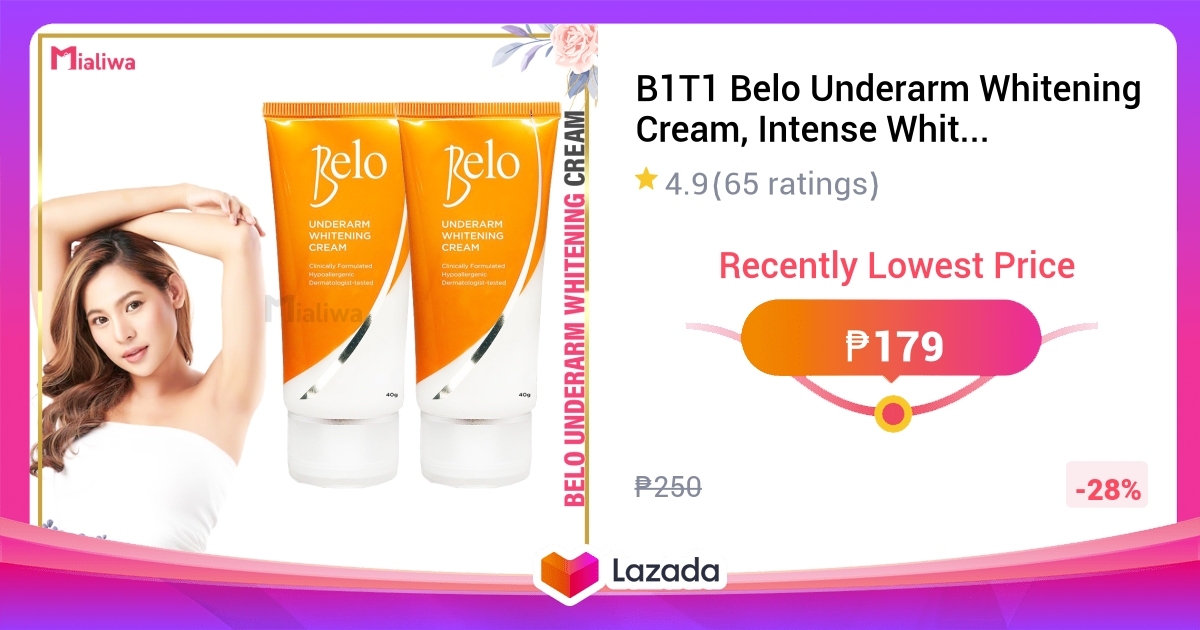 B1T1 Belo Underarm Whitening Cream, Intense White & Beauty Deo Roll On ...