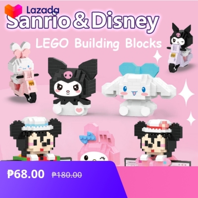 Disney Series Lina Bell and Sanrio Kuromi Cute Cartoon Set Building ...