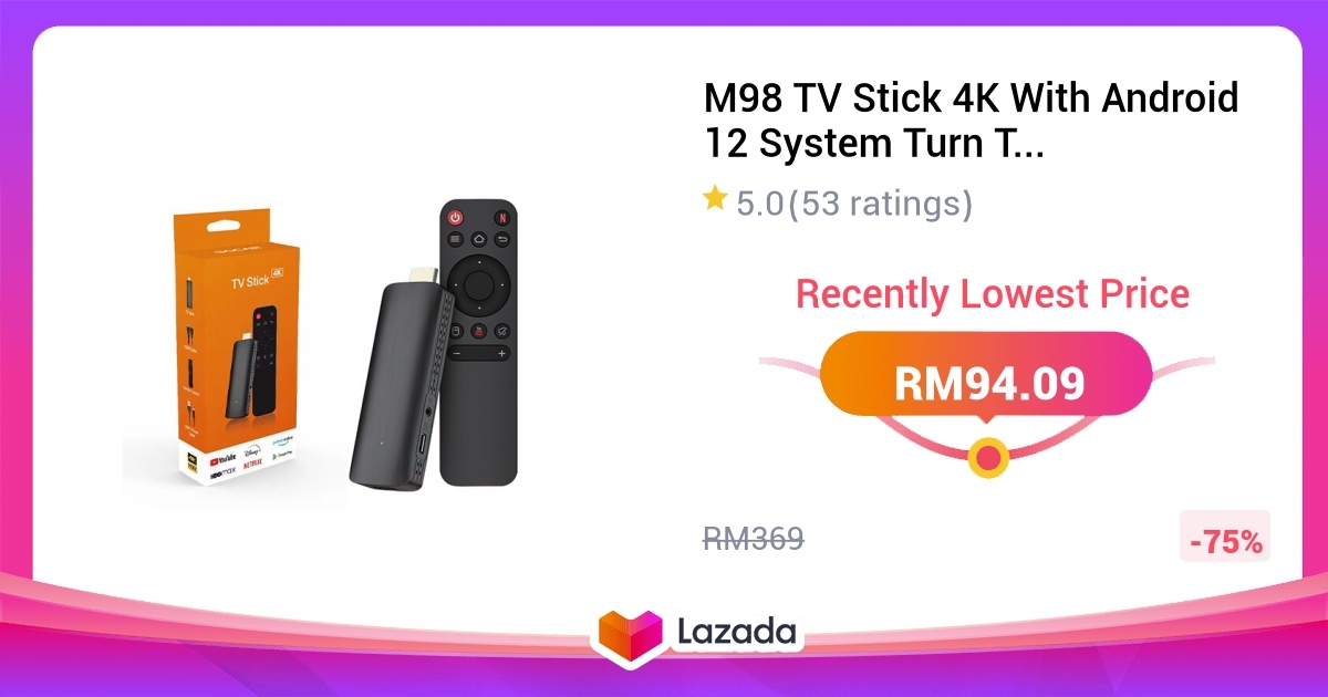 M98 tv stick 4k with android 12 system turn tv into smart tv with