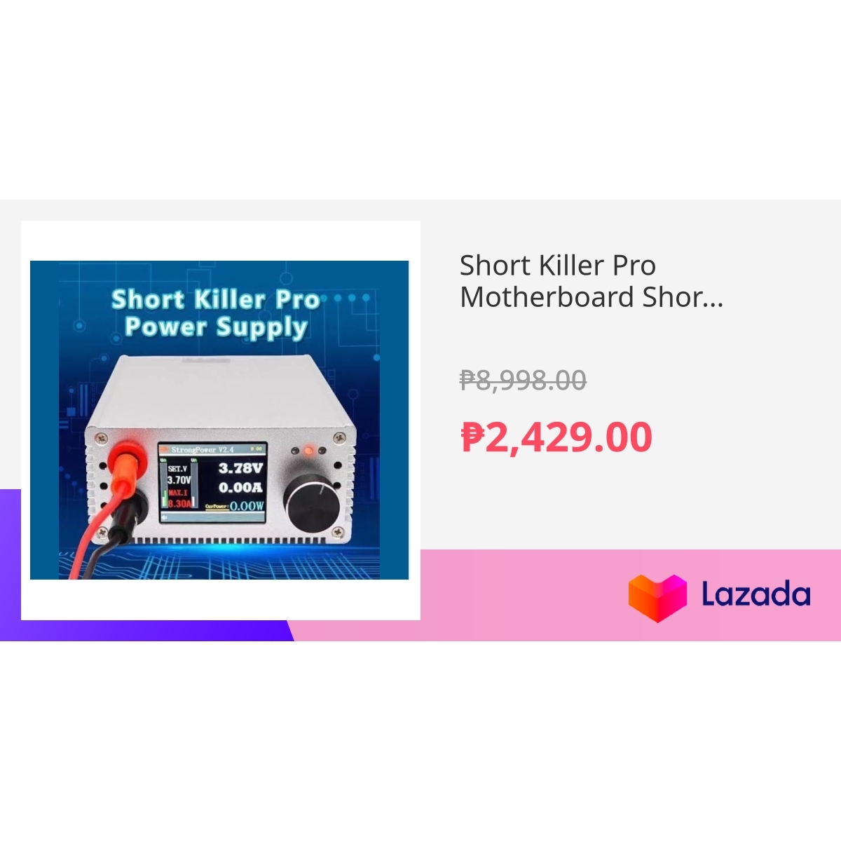 Short Killer Pro Motherboard Short Circuit Tester 15V 20A Adjustable Multifunction Power Supply