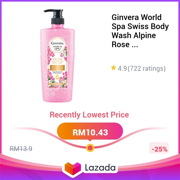 Ginvera World Spa Swiss Body Wash Alpine Rose & Edelweiss 760ML