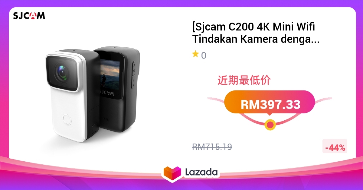 [Sjcam C200 4K Mini Wifi Tindakan Kamera dengan 1.28 Inci Ips Skrin 5M ...