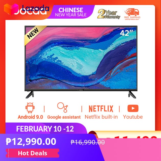 COOCAA [42S3G] 42 Inch Android 9 Pie & Smart Full HD LED Flat Screen TV ...