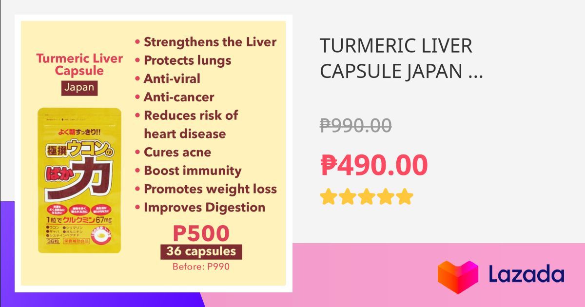 TURMERIC LIVER CAPSULE JAPAN Strengthens Liver & Digestion (36 Capsules)