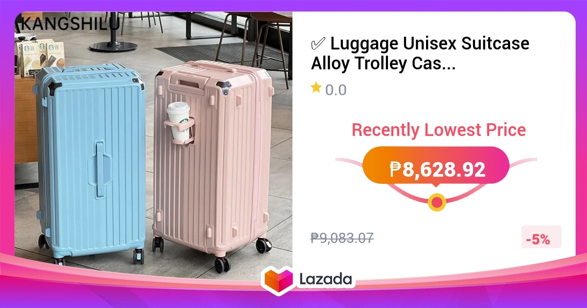 Luggage Unisex Suitcase Alloy Trolley Case KANGSHILU New 20“24''26''29