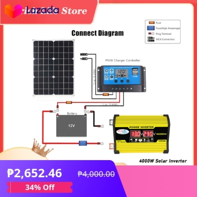 【Solar Panel with inverter complete set】 4000W inverter 12v to 220v ...