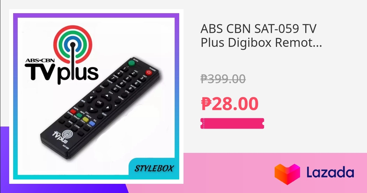 ABS CBN SAT059 TV Plus Digibox Remote Control