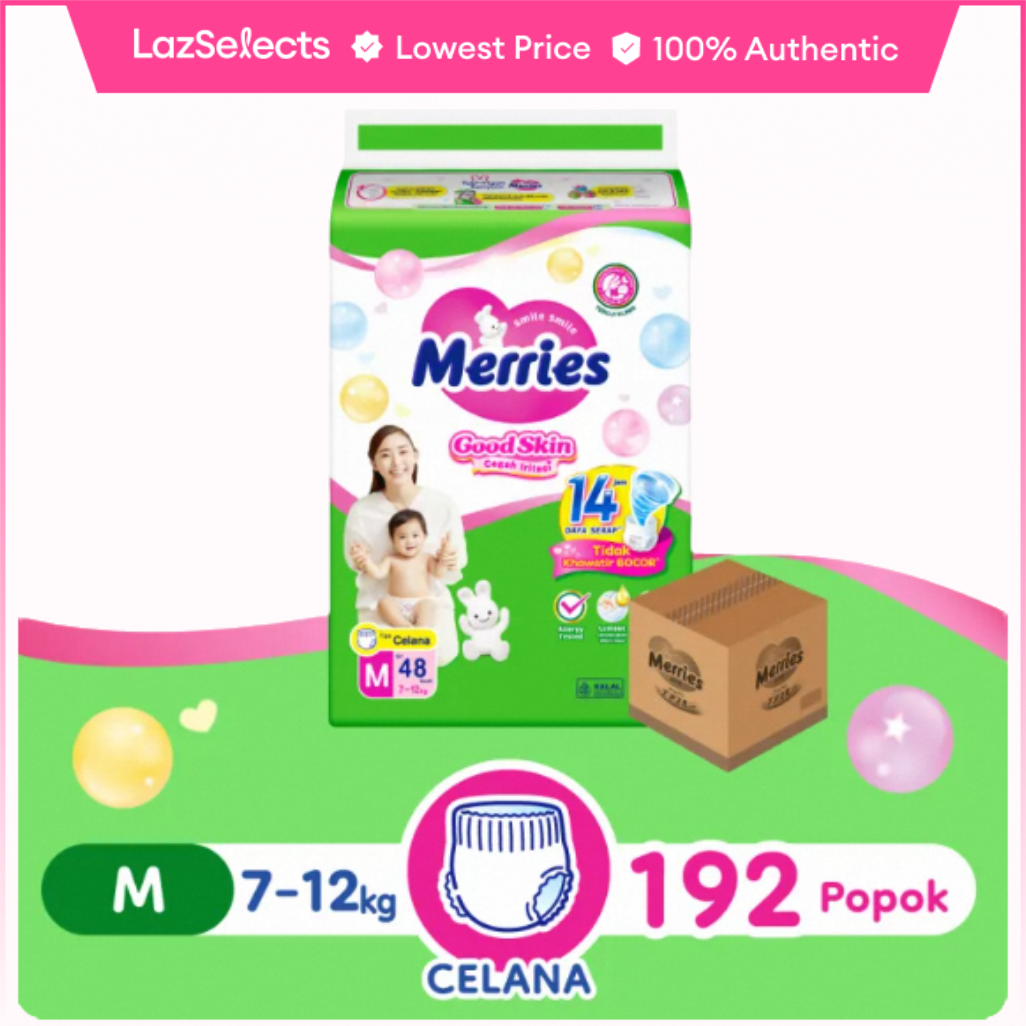 Merries Popok Bayi Good Skin Pants M48 isi 4 pcs (7-12kg) [Karton] - Merek Merries Harga 310,700 rupiah*Gratis Ongkir