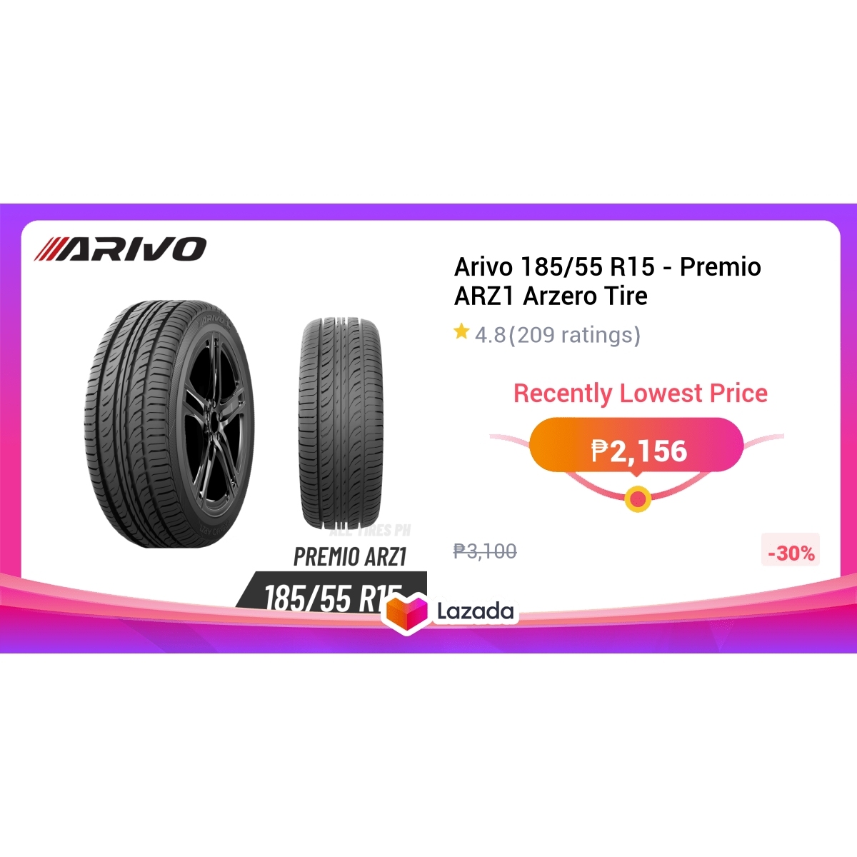 Arivo 185/55 R15 - Premio ARZ1 Arzero Tire