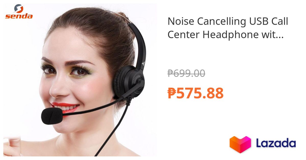Noise cancelling usb call center headphone with microphone mute