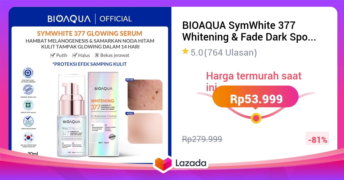 BIOAQUA SymWhite 377 Whitening Fade Dark Spot Serum Brightening 30ml