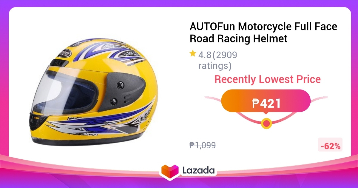 AUTOFun Motorcycle Full Face Road Racing Helmet