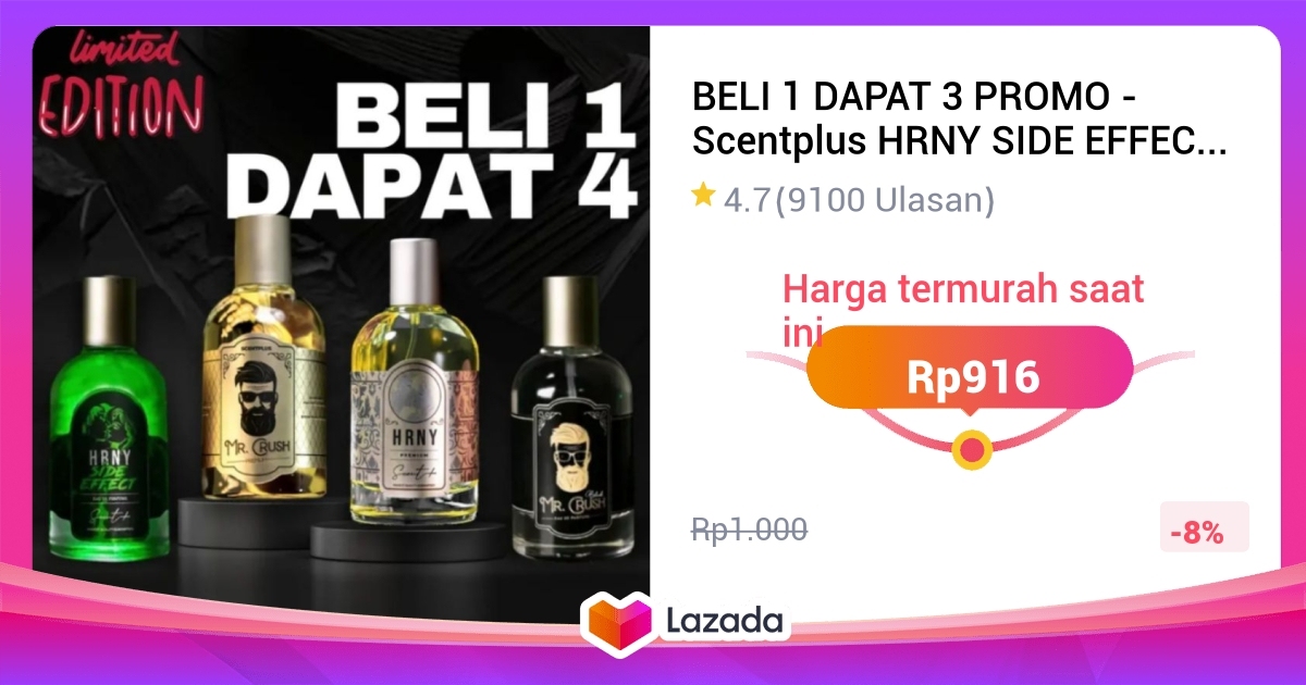 BELI 1 DAPAT 3 PROMO - Scentplus HRNY SIDE EFFECT 35ML Eau De Parfume ...