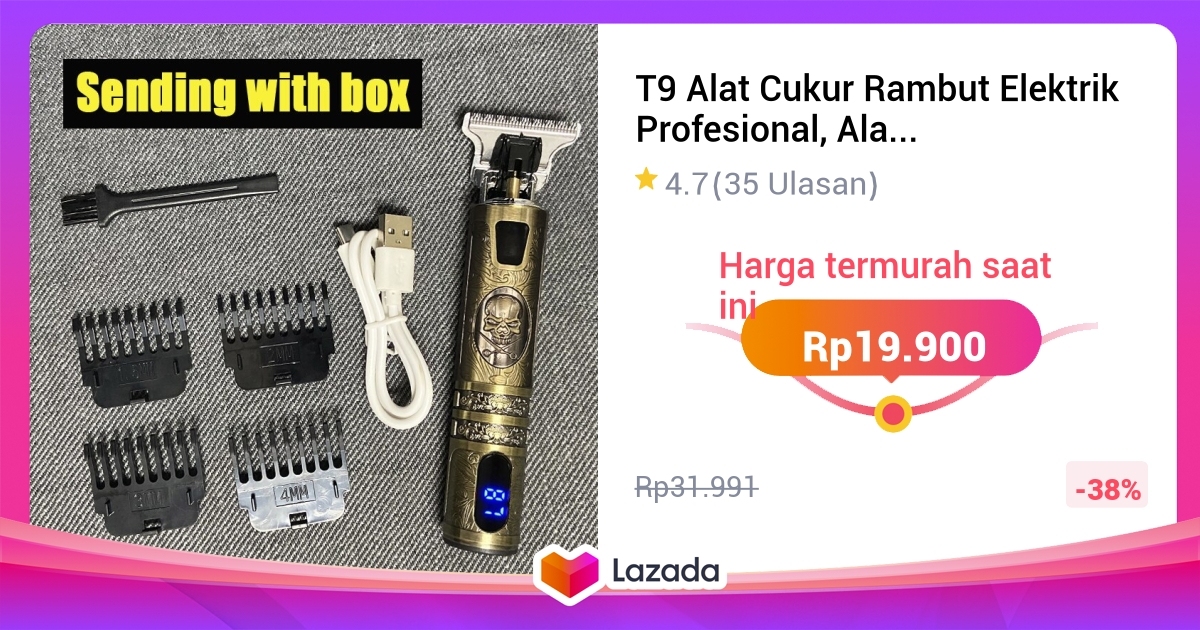 T9 Alat Cukur Rambut Elektrik Profesional, Alat Cukur Elektrik ...