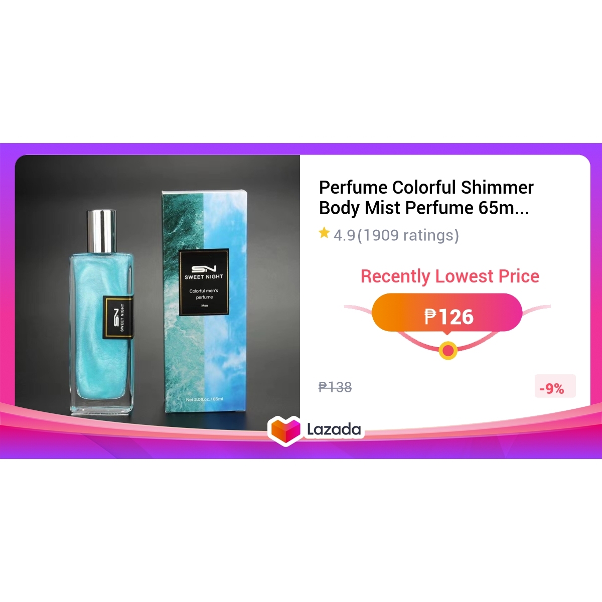 Perfume Colorful Shimmer Body Mist Perfume Ml Sweet Night