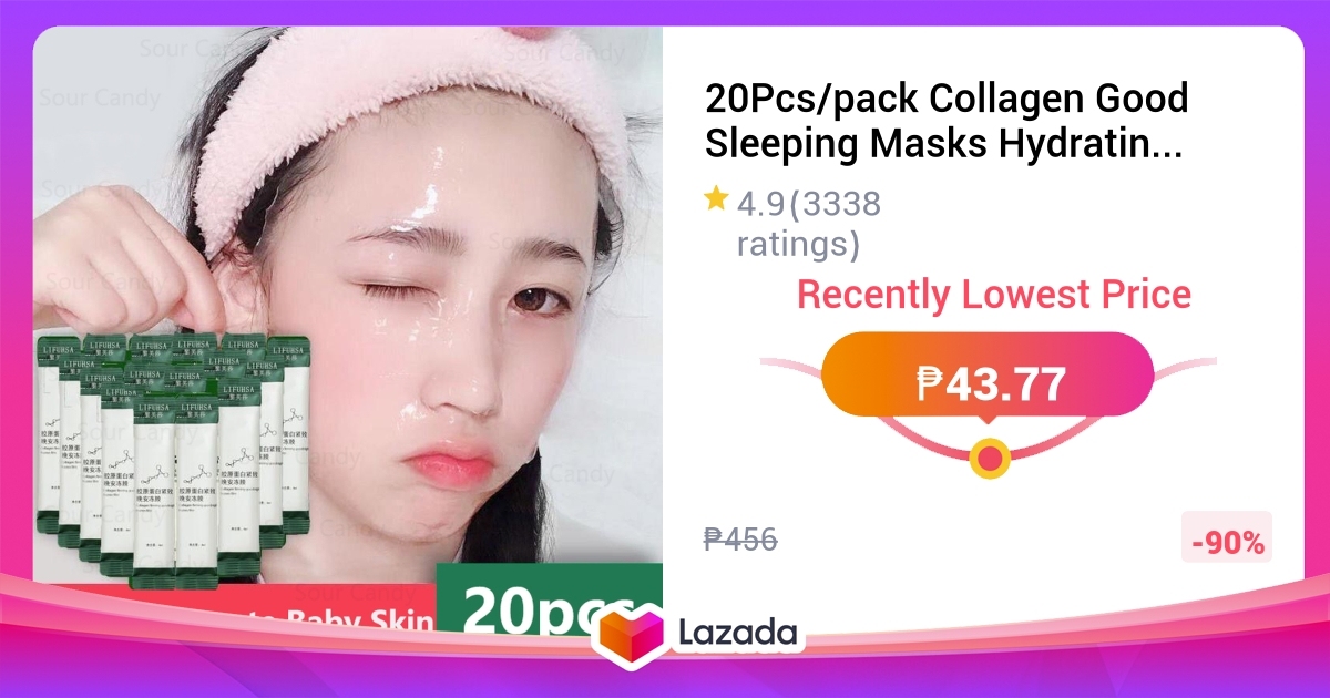 20Pcs/pack Collagen Good Sleeping Masks Hydrating and Moisturizing