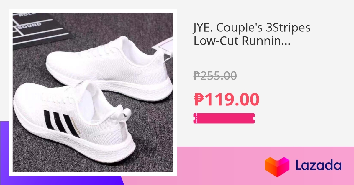 JYE. Couple's 3Stripes LowCut Running Sneakers Shoes for Couple's