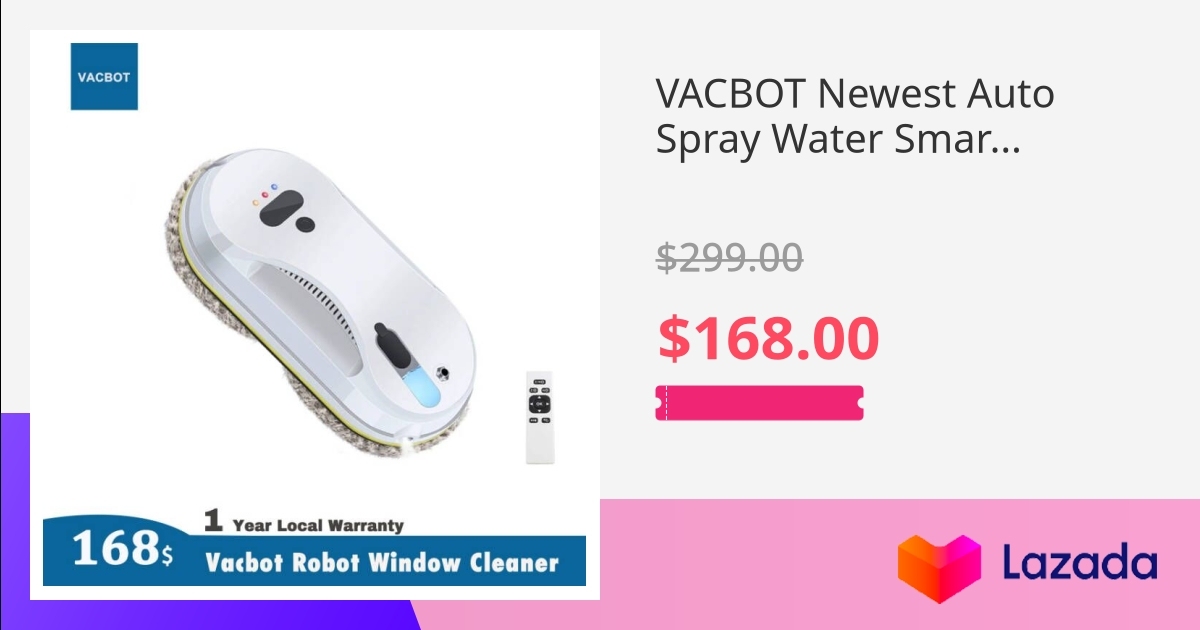 VACBOT Newest Auto Spray Water Smart Robot Window Cleaner Window Glass