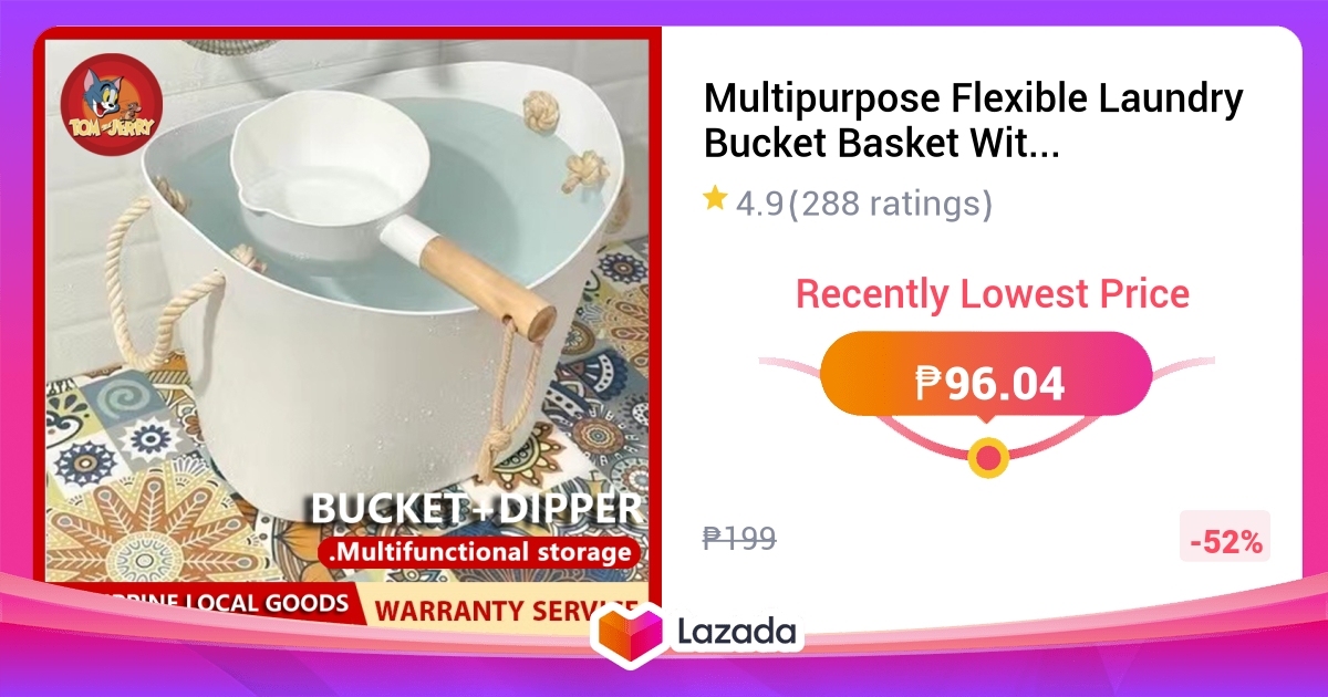 Multipurpose Flexible Laundry Bucket Basket With Rope Wooden Handle multipurpose-flexible-laundry-bucket-basket-with-rope-wooden-handle