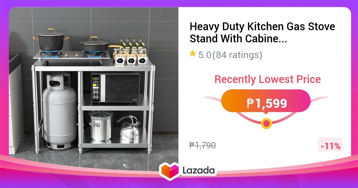 Heavy Duty Kitchen Gas Stove Stand With Rack Kitchen Organizer