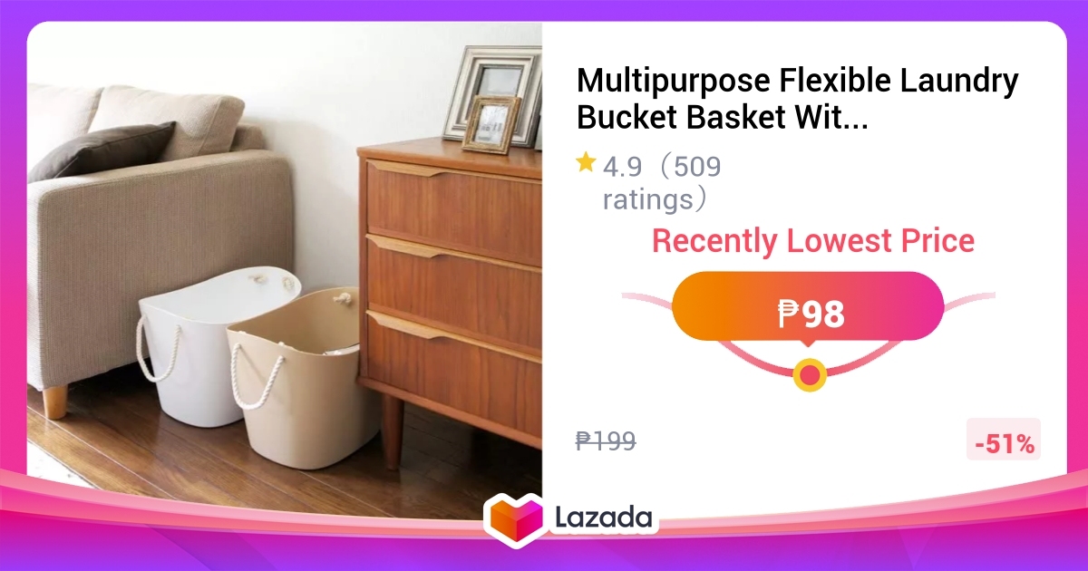 Multipurpose Flexible Laundry Bucket Basket With Rope Wooden Handle multipurpose-flexible-laundry-bucket-basket-with-rope-wooden-handle