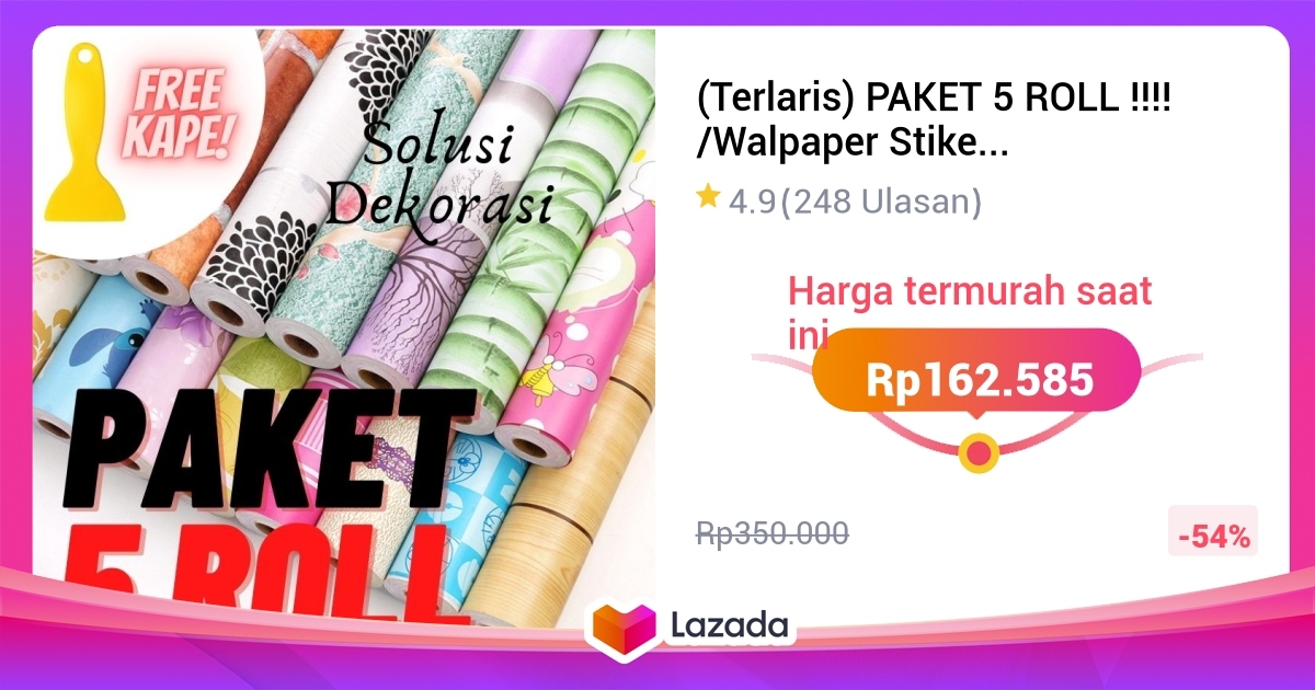 (Terlaris) PAKET 5 ROLL !!!! /Walpaper Stiker Dinding / Wallpaper