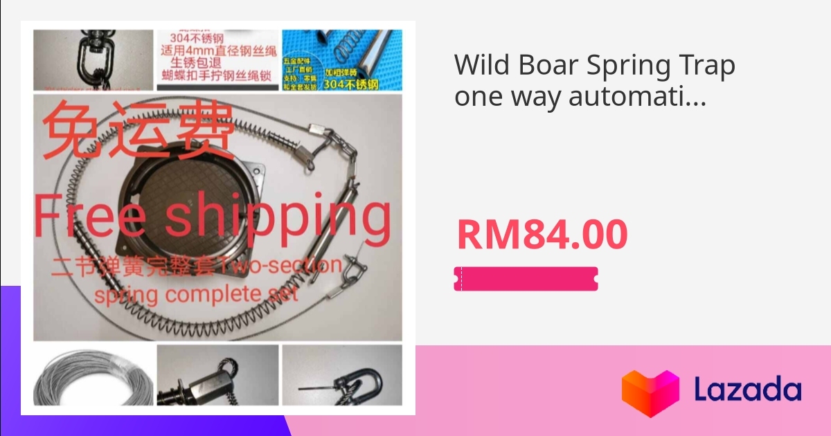 Wild Boar Spring Trap one way automatic lock completesetPerangkap jerat