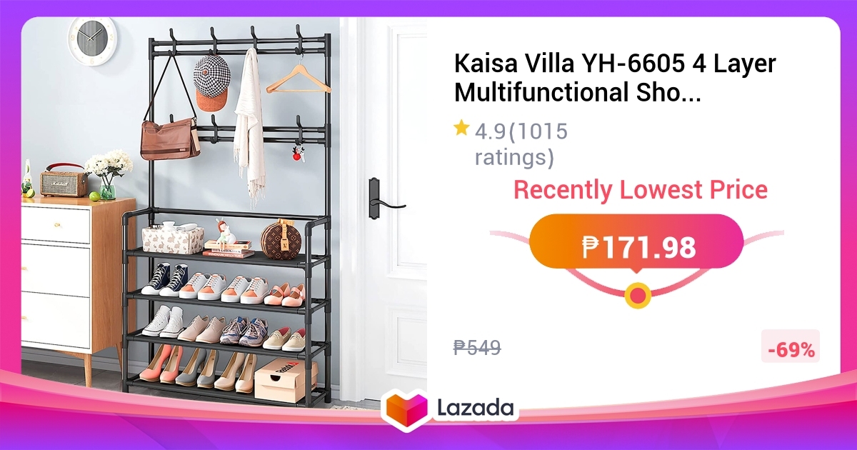Kaisa Villa YH 6605 4 Layer Multifunctional Shoe Rack Organizer Simple kaisa-villa-yh-6605-4-layer-multifunctional-shoe-rack-organizer-simple