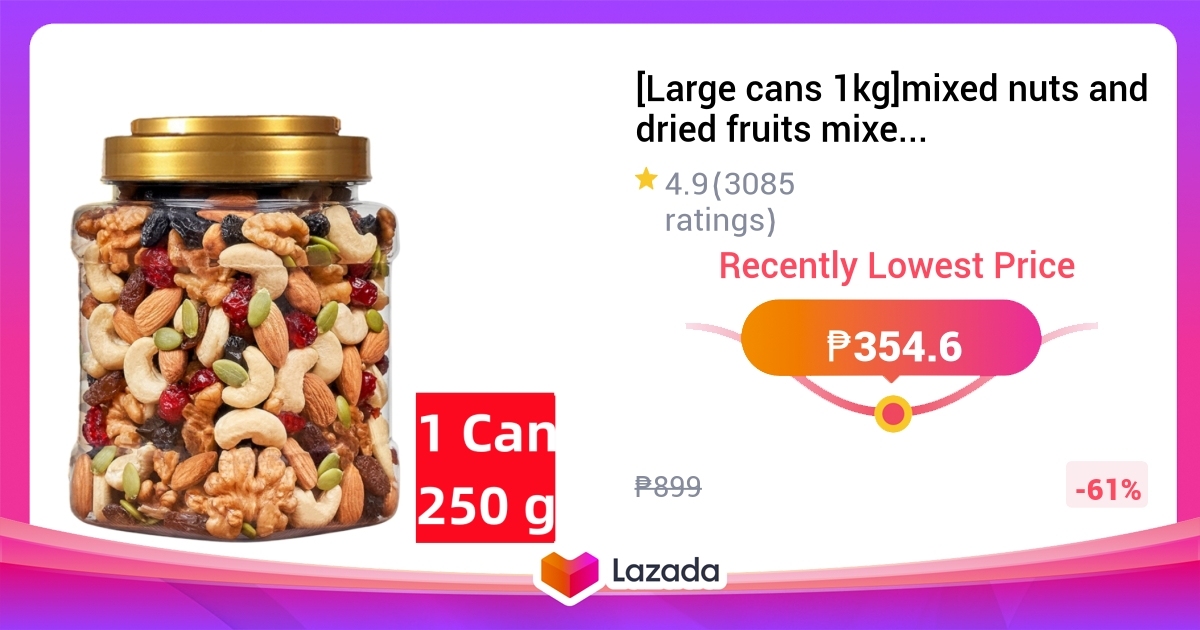 [Large cans 1kg]mixed nuts and dried fruits mixed nuts ready to eat