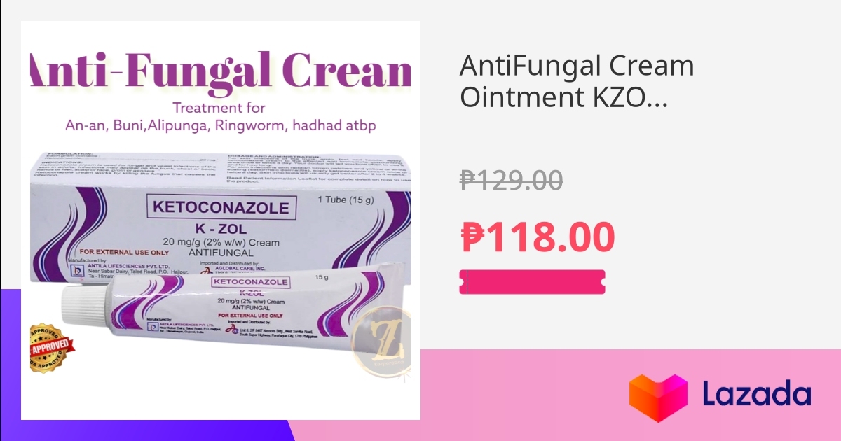 AntiFungal Cream Ointment KZOL Ketoconazole For Anan Buni Alipunga AntiFungal Cream Ointment KZOL Ketoconazole For Anan Buni Alipunga