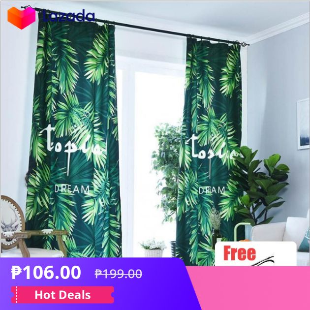 CG Hawaii Tropical Thick Curtain without Ring with Free hooks 100x200CM