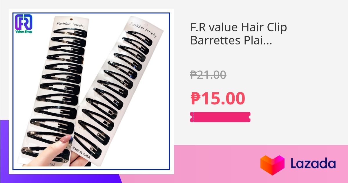 F.R value Hair Clip Barrettes Plain Black Hair Clip for Girls Hair