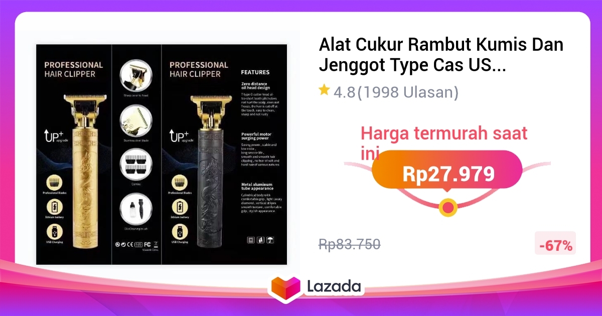 Alat Cukur Rambut Kumis Dan Jenggot Type Cas USB Portable