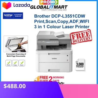 BROTHER DCP-L3551CDW Color LED Print, Scan, Copy, ADF, WIFI, DCP, 3551 ...