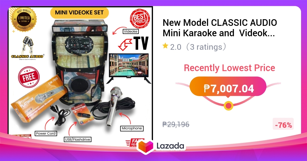 New Model CLASSIC AUDIO Mini Karaoke and Videoke Machine MEDIUM size ...